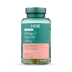 Holland & Barrett High Strength Omega 3 Fish Oil 2000mg 60 Capsules