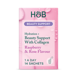Holland & Barrett Hydration + Beauty Collagen Raspberry Rose Flavour 14 Sachets
