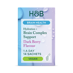 Holland & Barrett Hydration + Brain Ginseng Support Dark Berry Flavour 14 Sachets