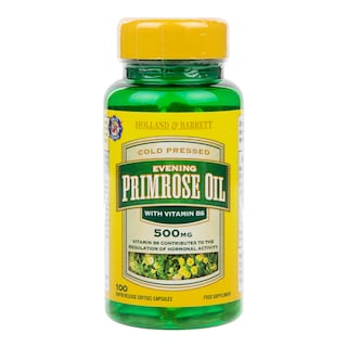 Holland & Barrett Natural Evening Primrose Oil 100 Capsules 500mg plus Vitamin B6