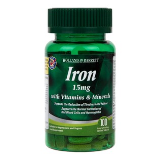 Holland & Barrett Iron 15mg with Vitamins & Minerals 100 Tablets