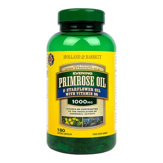 Holland & Barrett Evening Primrose Oil and Starflower Oil Capsules 1000mg plus Vitamin B6 180 Capsules