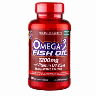 Holland & Barrett Omega 3 1200mg with Vitamin D3 90 Softgel Capsules
