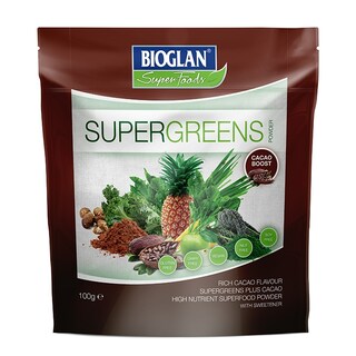 Bioglan Superfoods Supergreens Cacao Powder 100g