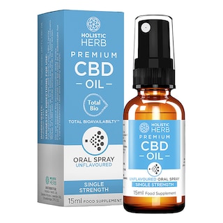 Holistic Herb Premium CBD Oral Spray Single Strength 15ml Unflavoured