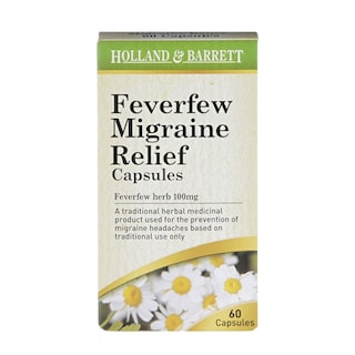 Holland & Barrett Feverfew Migraine Relief 60 Capsules 100mg