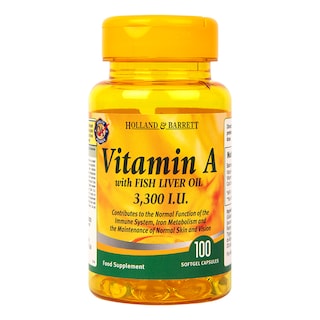 Holland & Barrett Vitamin A 3300 I.U Softgel 100 Softgel Capsules