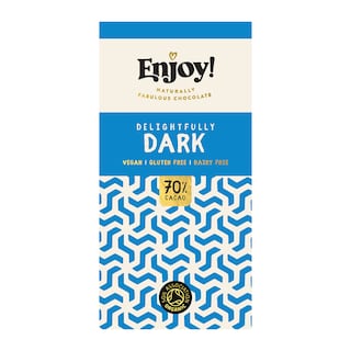 Enjoy Raw Choc Dark 70% Chocolate Bar 70g