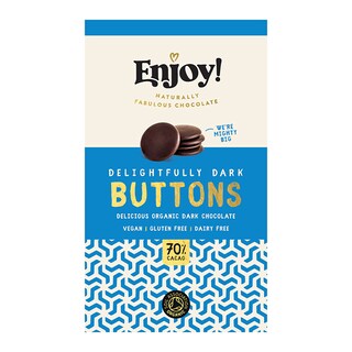 Enjoy Raw Choc Dark 70% Chocolate Buttons 96g