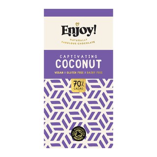 Enjoy Raw Choc Coconut Milk Chocolate Bar 70g