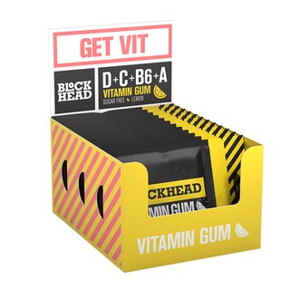Blockhead Vitamin Gum Lemon 10 x 10 Pieces