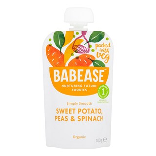 Babease Organic Sweet Potato, Pea & Spinach 4m+ 100g