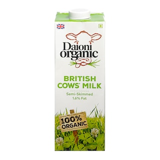 Daioni Semi Skimmed Organic British Milk 1Ltr