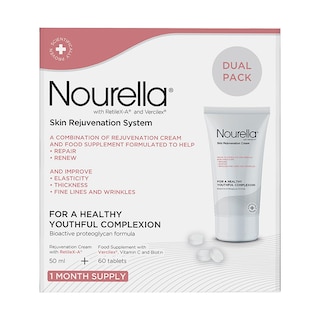 Nourella Active Skin Support System Cream + Tablets Dual Pack
