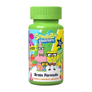 SpongeBob SquarePants Nickelodeon Brain Formula Orange & Pineapple 60 Chewables