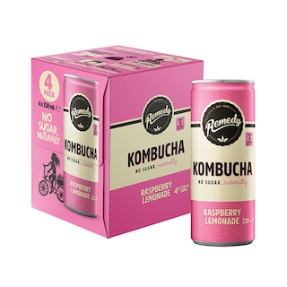 Remedy Kombucha Raspberry Lemonade 4 x 330ml