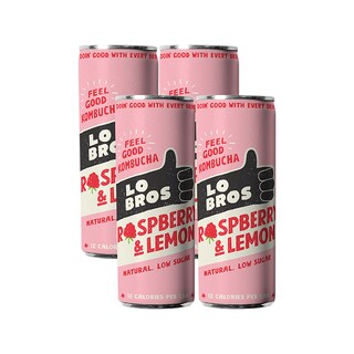 Lo Bros Organic Kombucha Raspberry & Lemon 4 x 250ml