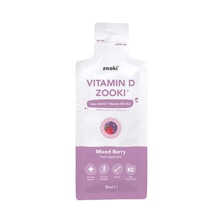 YourZooki Vitamin D3 3000IU & K2 100UG Mixed Berry Flavour 15ml Sachet