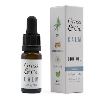 Grass & Co. CALM CBD Consumable Oil 500mg with Ashwagandha, Chamomile & Mint 10ml