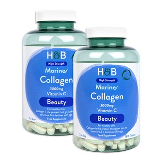 Holland & Barrett Marine Collagen with Vitamin C 3000mg 360 Tablets Bundle