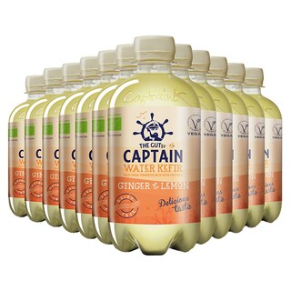 The GUTsy Captain Kombucha Water Kefir Ginger Lemon 12 x 400ml
