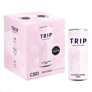 TRIP CBD Infused Multi Pack Elderflower Mint - 4 x 250ml