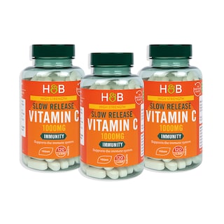 Holland & Barrett A Year's Supply Vitamin C High Strength Slow Release 1000mg 360 Tablets Immunity Bundle