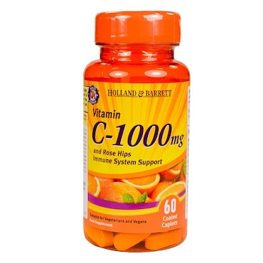 Holland & Barrett Vitamin C with Wild Rose Hips 60 Caplets 1000mg image 1