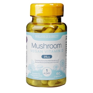 Holland & Barrett Mushroom Vegan Vitamin D 10ug 60 Capsules