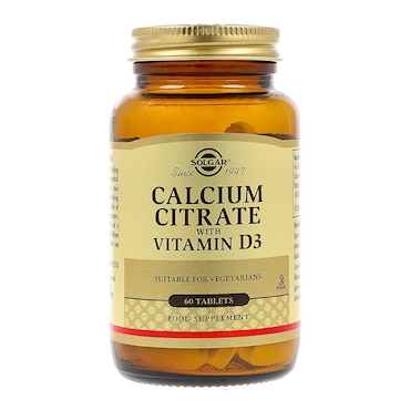 Solgar Calcium Citrate with Vitamin D3 60 Tablets image 1