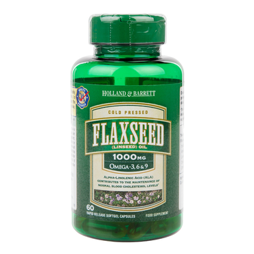 Holland \u0026 Barrett Flaxseed Linseed Oil 60 Capsules 1000mg | Holland \u0026  Barrett