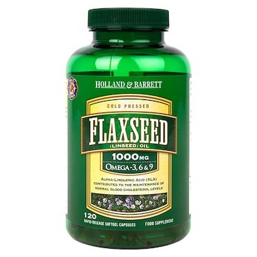 Holland & Barrett Flaxseed Linseed Oil 120 Capsules image 1