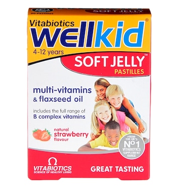 Vitabiotics Wellkid Soft Jelly Pastilles Strawberry 30 Chews image 1