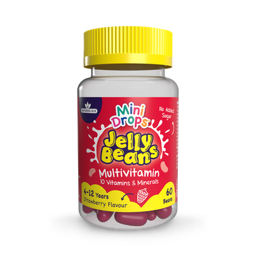 Natures Aid  Mini Drops Jelly Beans Multivitamin Strawberry Flavour 60 Beans