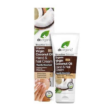 Dr Organic Virgin Coconut Oil Hand & Nail Cream 100ml image 1