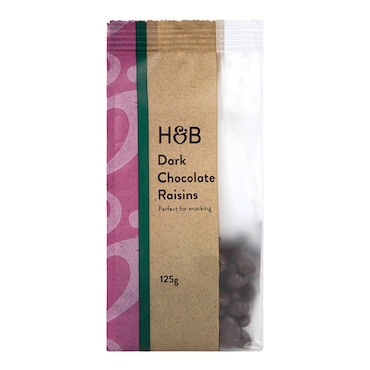 Holland & Barrett Dark Chocolate Raisins 125g image 1