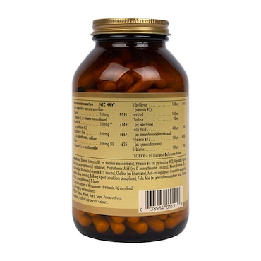 Solgar Vitamin B-Complex 100 Extra High Potency 250 Vegi Capsules image 3