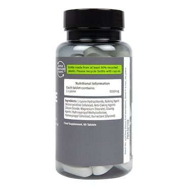 PE Nutrition L-Lysine 1000mg 60 Tablets image 4