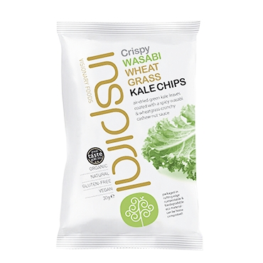 Review of Inspiral Kale Crisps Wasabi & Wheatgrass 30g