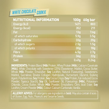 Grenade White Chocolate Cookie Protein Bar 60g image 2