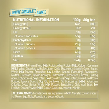 Grenade White Chocolate Cookie Protein Bar 12 x 60g image 2