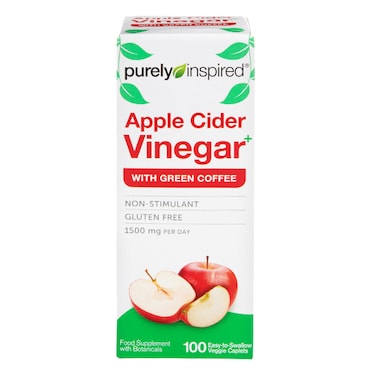 Iovate Purely Inspired Apple Cider Vinegar with Green Coffee 1500mg 100 Caplets