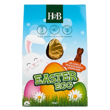 Holland & Barrett Milk Chocolate Style Egg with Bunny Bar 110g image 1