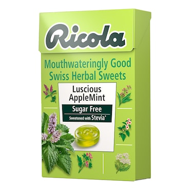 Ricola Swiss Herbal Sweets - Luscious Apple Mint - Sugar Free 45g image 1
