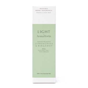 AromaWorks Lemongrass & Bergamot Room & Linen Mist 100ml image 1