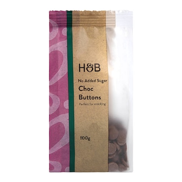 Holland & Barrett No Added Sugar Chocolate Buttons 100g image 1