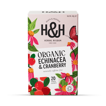 Heath & Heather Organic Echinacea & Cranberry 20 Tea Bags