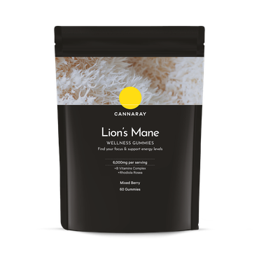 Review of Cannaray Lions Mane Gummies (Energy/Focus) 6,000mg Mixed Berry 60 Gummies