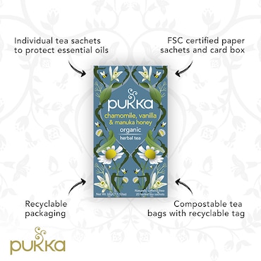 Pukka Chamomile, Vanilla & Manuka Honey 20 Tea Bags image 4