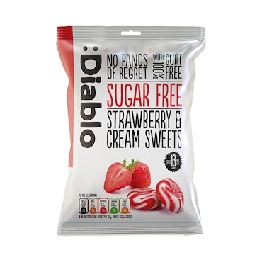 Diablo Sugar Free Strawberry & Cream Sweets 75g image 1